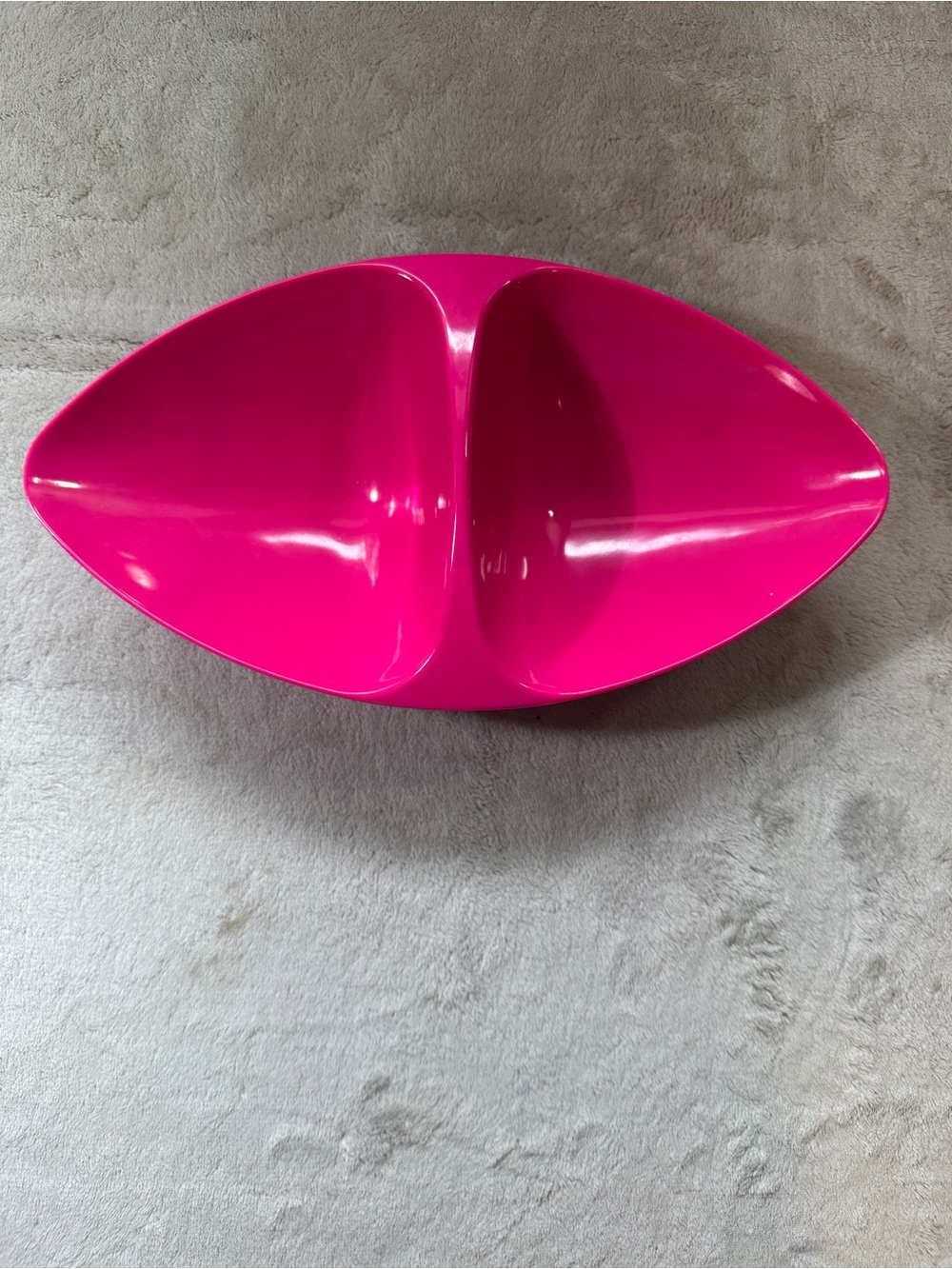 Vibrant Pink Double Serving Bowl - Stylish Home Accent